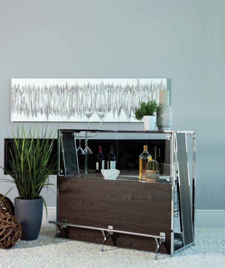 Ridgebrook 2-shelf Bar Unit with Footrest Dark Oak