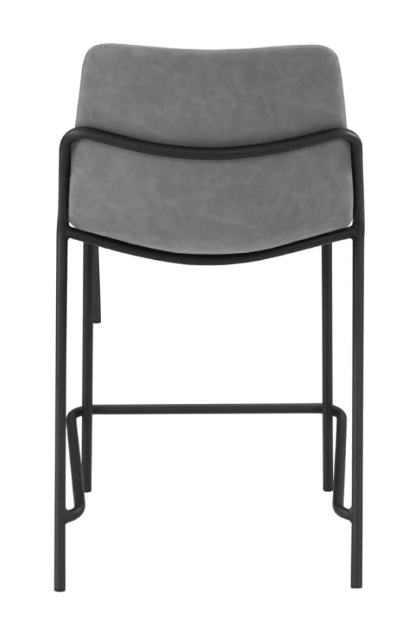 Earnest Solid Back Upholstered Counter Height Stools Grey and Black (Set of 2)