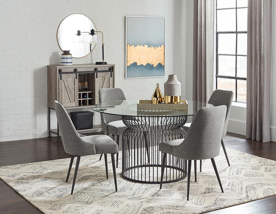 Alan Upholstered Dining Chairs Grey (Set of 2)