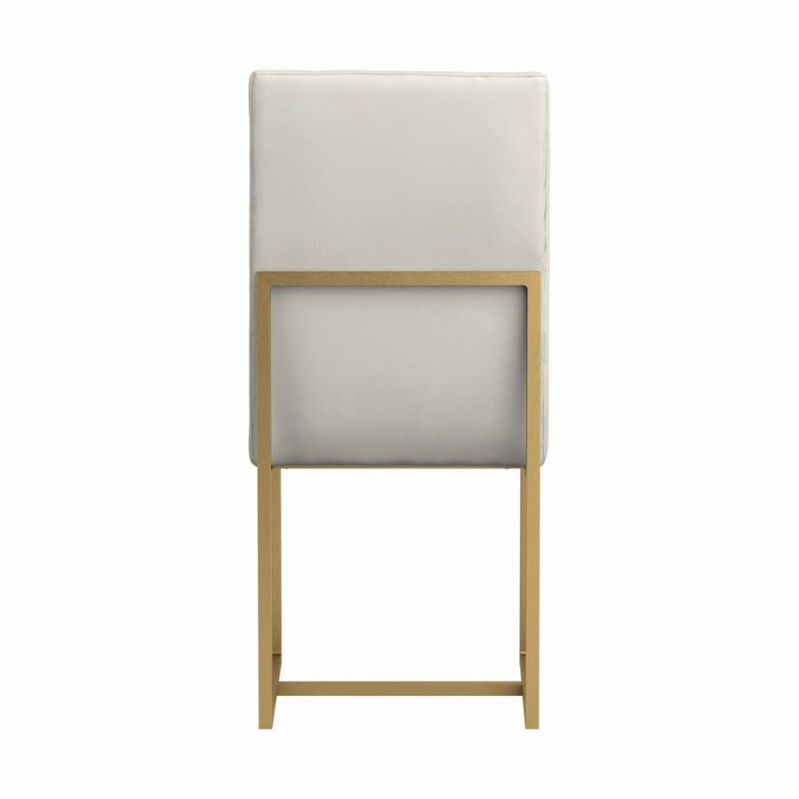 Conway Upholstered Dining Chairs Grey and Aged Gold (Set of 2)