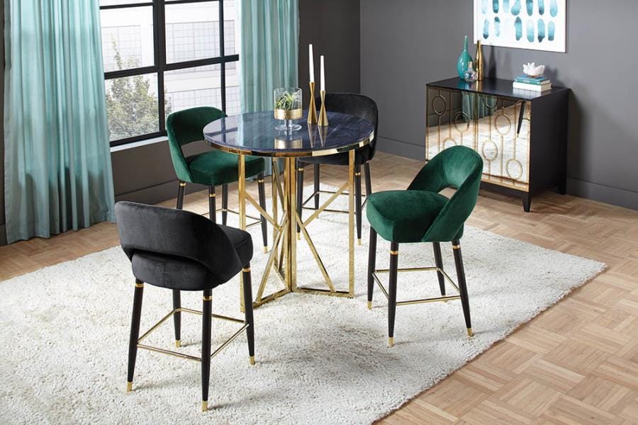 Lindsey 2-door Rectangular Server Black and Gold