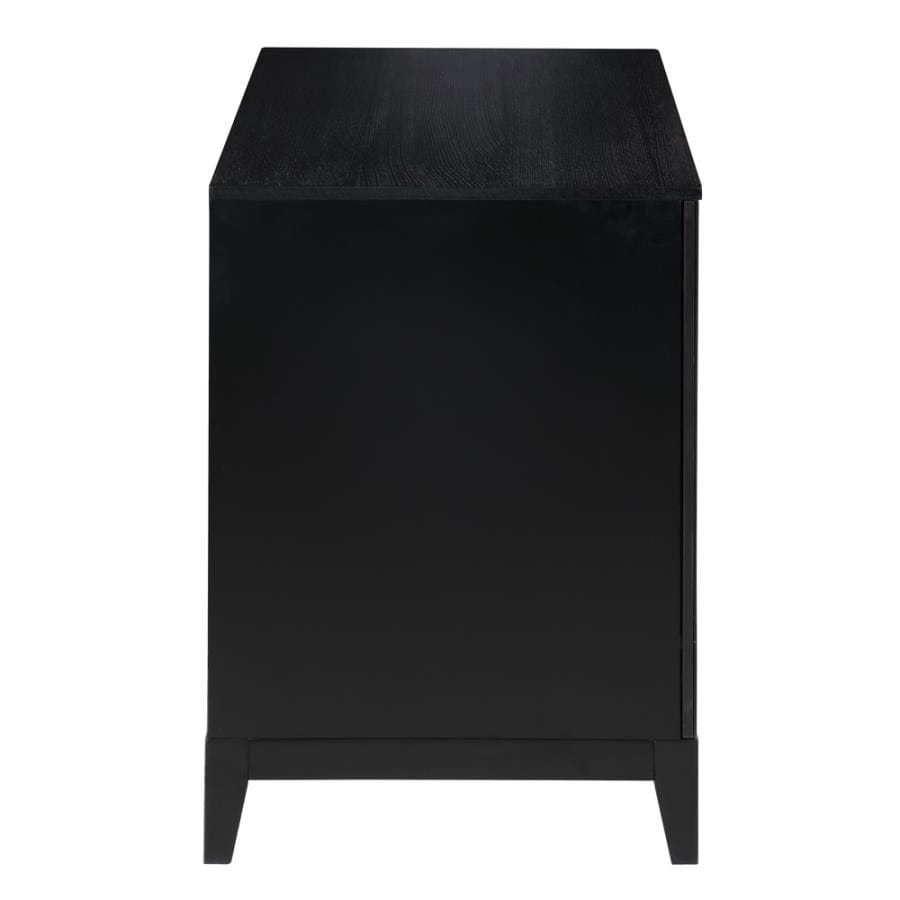 Lindsey 2-door Rectangular Server Black and Gold
