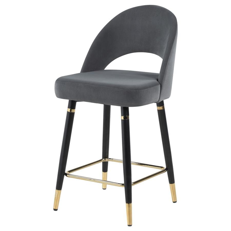 Reyes Arched Back Upholstered Counter Height Stools Grey (Set of 2)