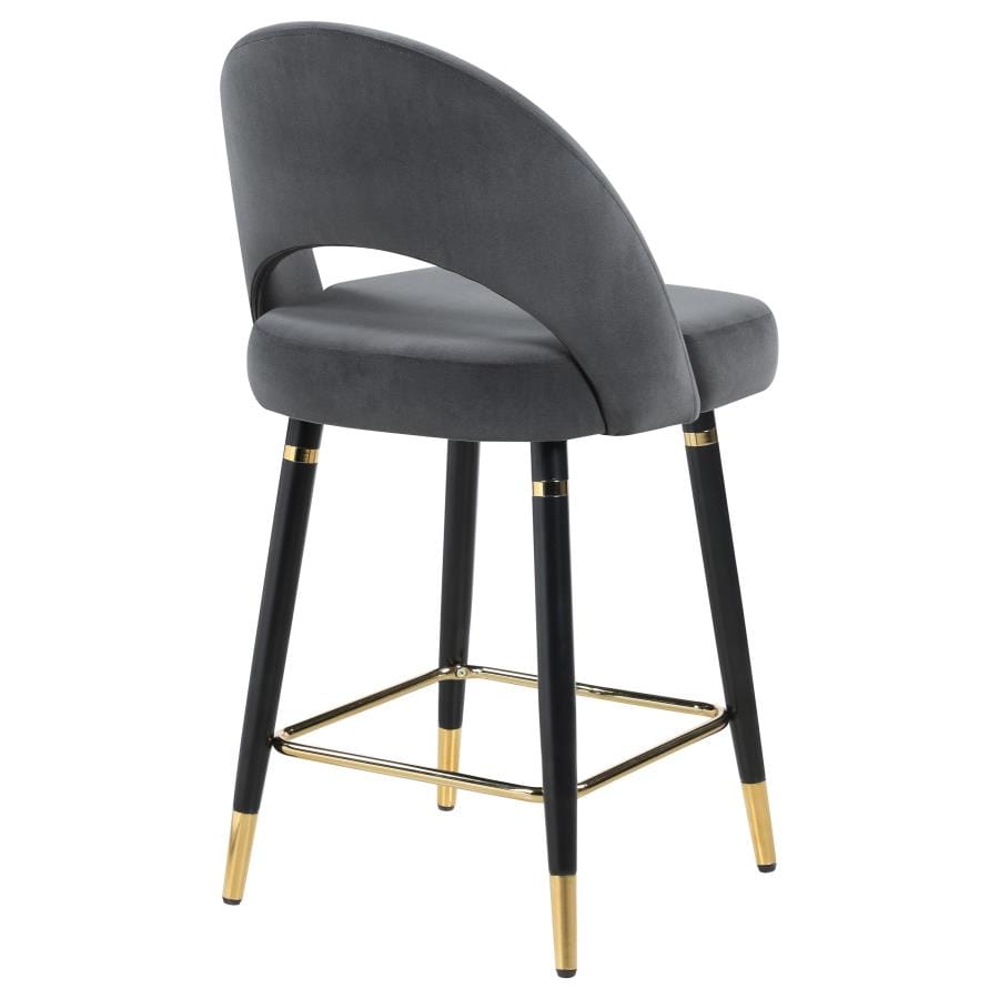 Reyes Arched Back Upholstered Counter Height Stools Grey (Set of 2)