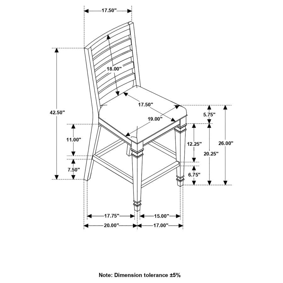 Avenue Ladder Back Counter Height Chairs Brown (Set of 2)