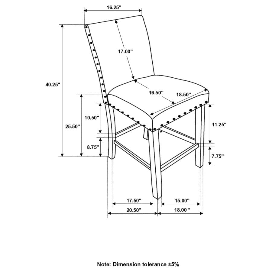 Kentfield Solid Back Upholstered Counter Height Stools Grey and Antique Noir (Set of 2)