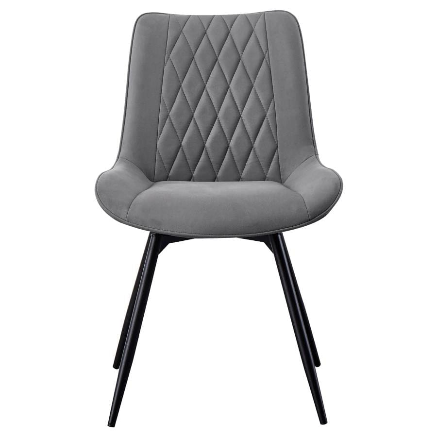 Diggs Upholstered Tufted Swivel Dining Chairs Grey and Gunmetal (Set of 2)