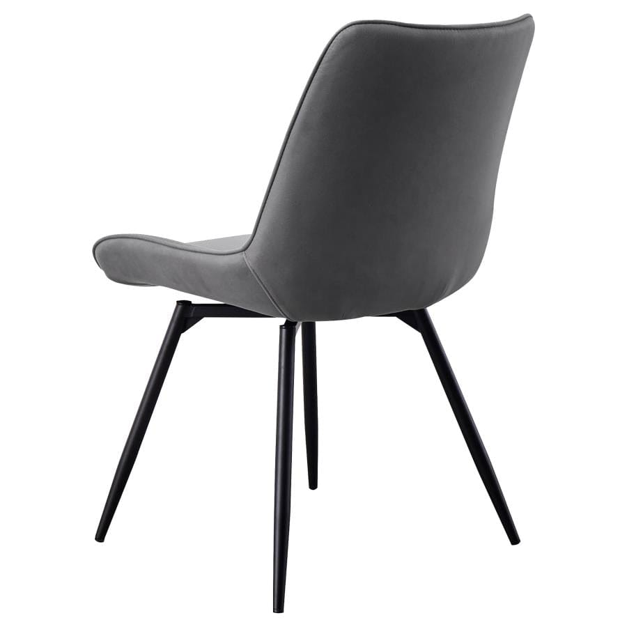 Diggs Upholstered Tufted Swivel Dining Chairs Grey and Gunmetal (Set of 2)