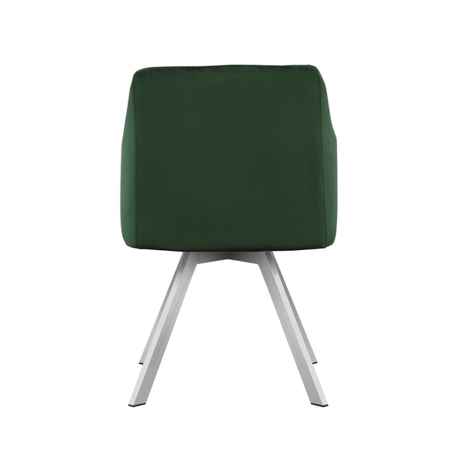 Veena Channeled Back Swivel Dining Chair Green