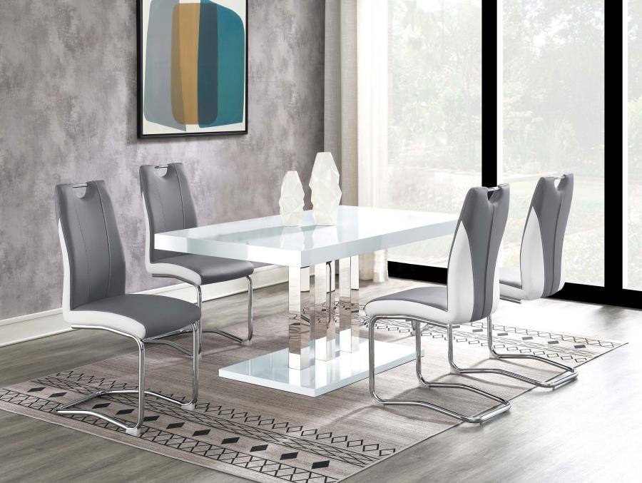 Brooklyn 5-piece Dining Set White and Chrome