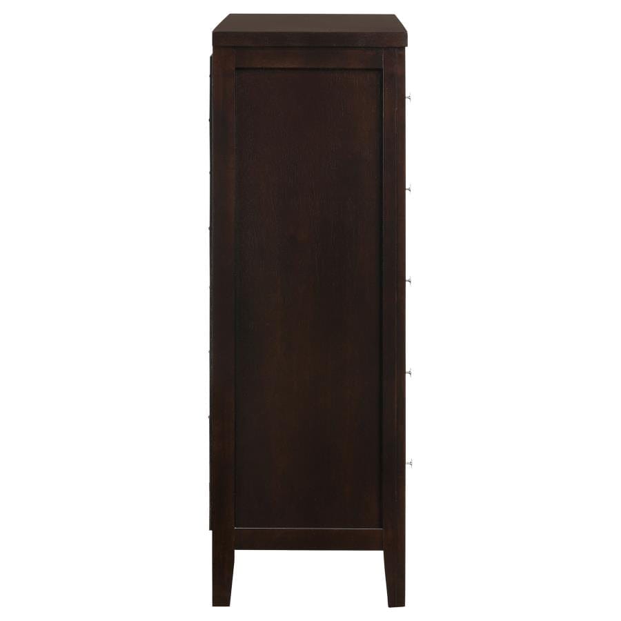 Carlton 5-drawer Rectangular Chest Cappuccino