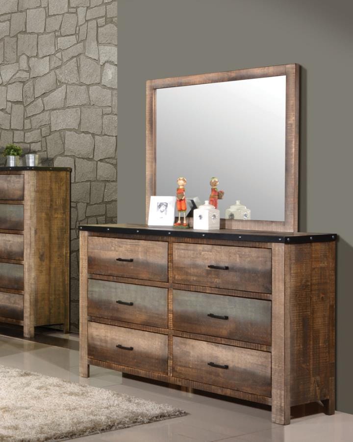 Sembene Rectangular Mirror Antique Multi-color