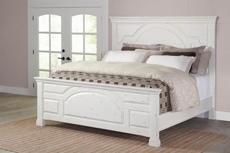 Celeste California King Panel Bed Vintage White