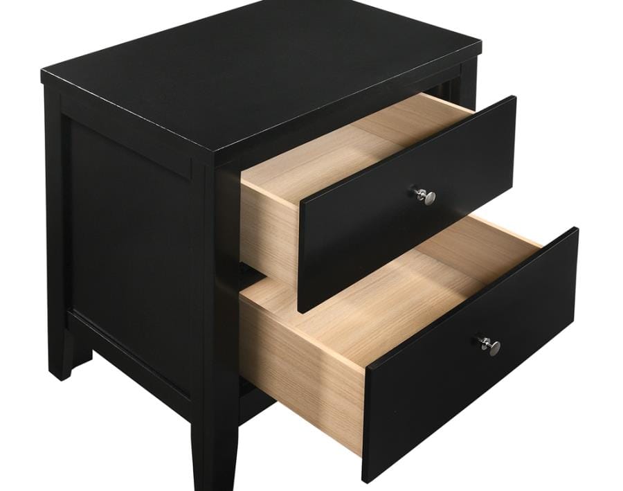 Carlton 2-drawer Rectangular Nightstand Black
