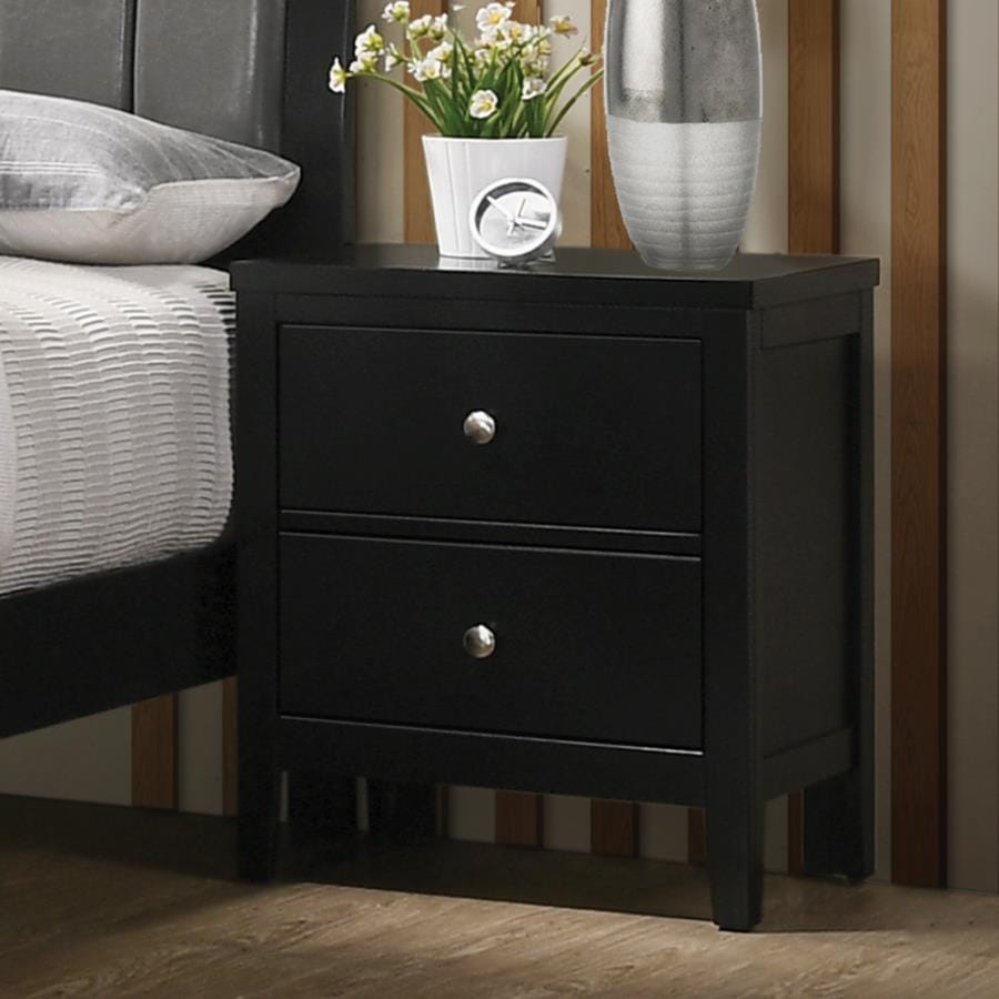 Carlton 2-drawer Rectangular Nightstand Black