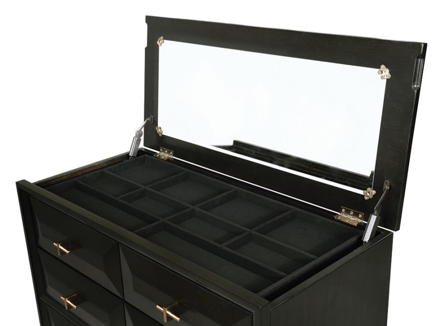 Formosa 8-drawer Chest Americano and Rose Brass