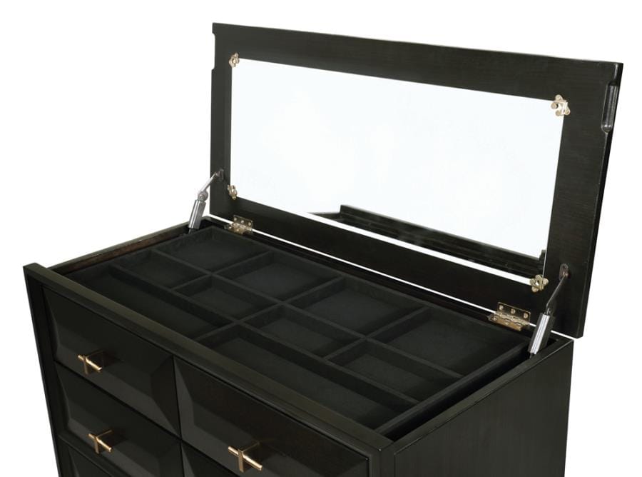 Formosa 8-drawer Chest Americano and Rose Brass