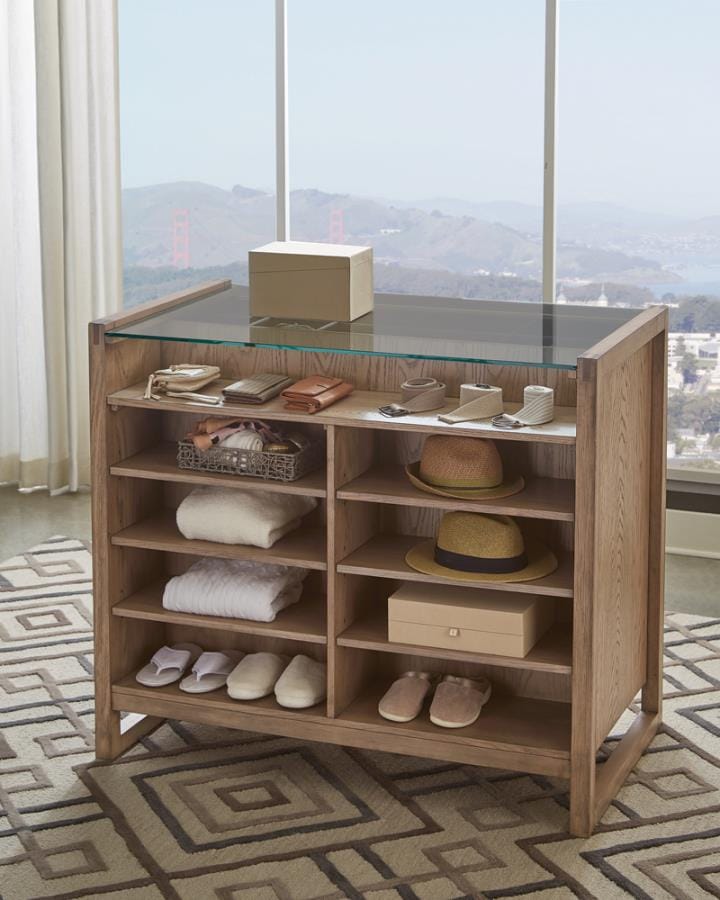 Smithson 5-drawer Rectangular Floating Chest Grey Oak