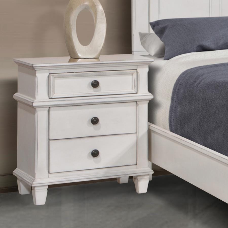 Carolina 3-drawer Nightstand Antique White