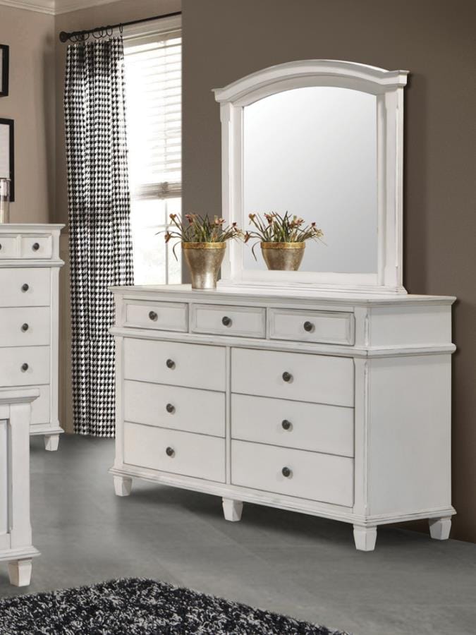 Carolina Arched Mirror Antique White