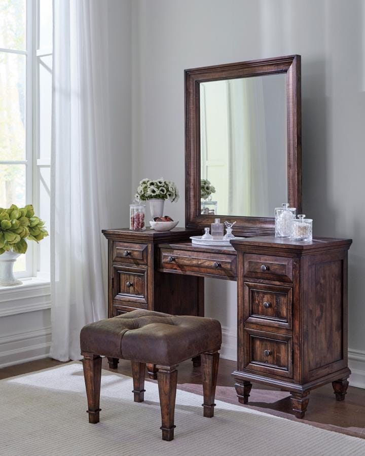 Avenue Rectangle Vanity Mirror Weathered Burnished Brown