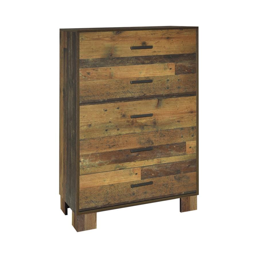 Sidney 5-piece Twin Panel Bedroom Set Rustic Pine