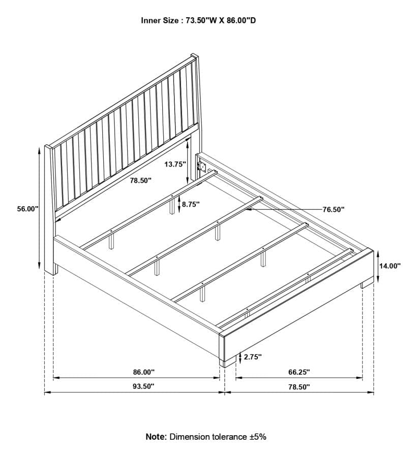 Channing Rectangular Panel Bed Rough Sawn Grey Oak