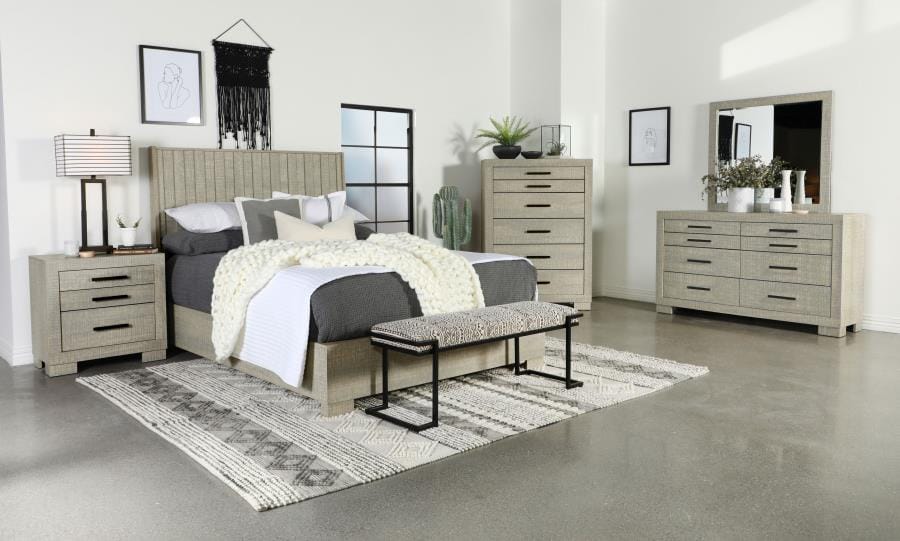 Channing Rectangular Panel Bed Rough Sawn Grey Oak