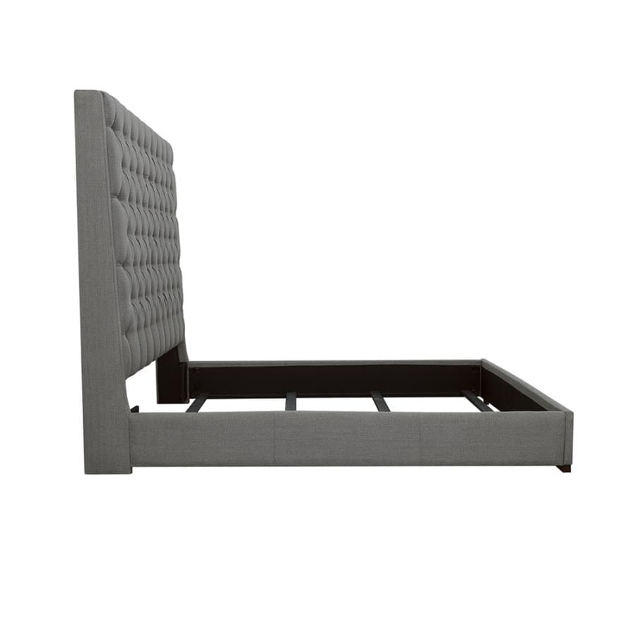 Camille Queen Button Tufted Bed Grey