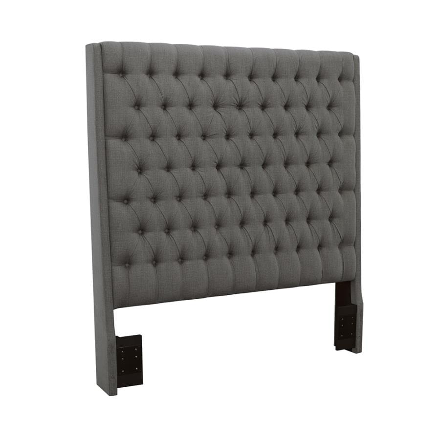 Camille Queen Button Tufted Bed Grey
