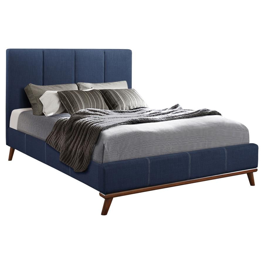 Charity Eastern King Upholstered Bed Blue