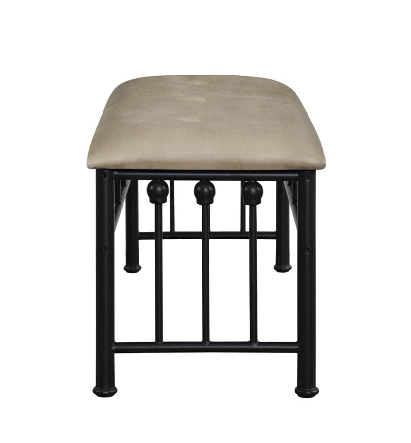 Livingston Upholstered Bench Brown and Dark Bronze