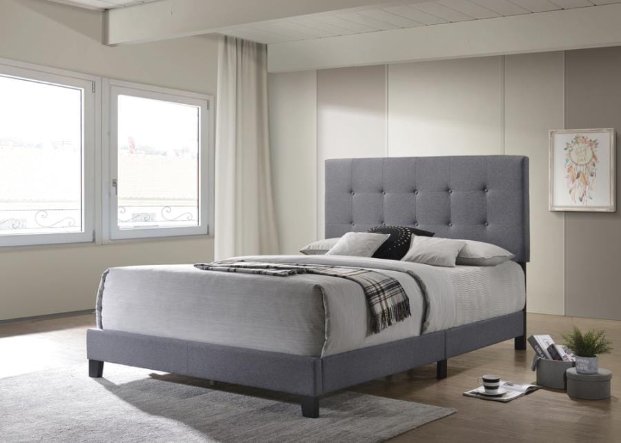 Mapes Tufted Upholstered Queen Bed Grey