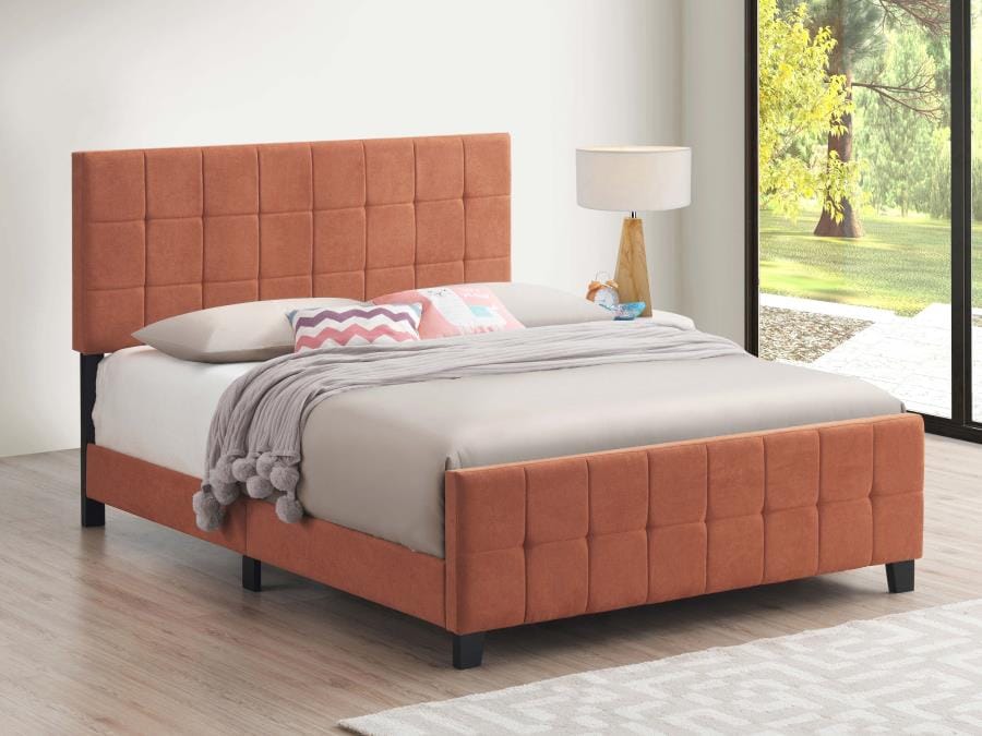 Fairfield Eastern King Upholstered Panel Bed Orange