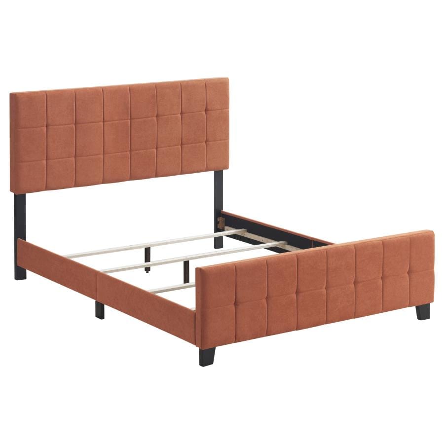 Fairfield Eastern King Upholstered Panel Bed Orange