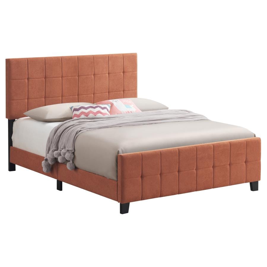 Fairfield Eastern King Upholstered Panel Bed Orange