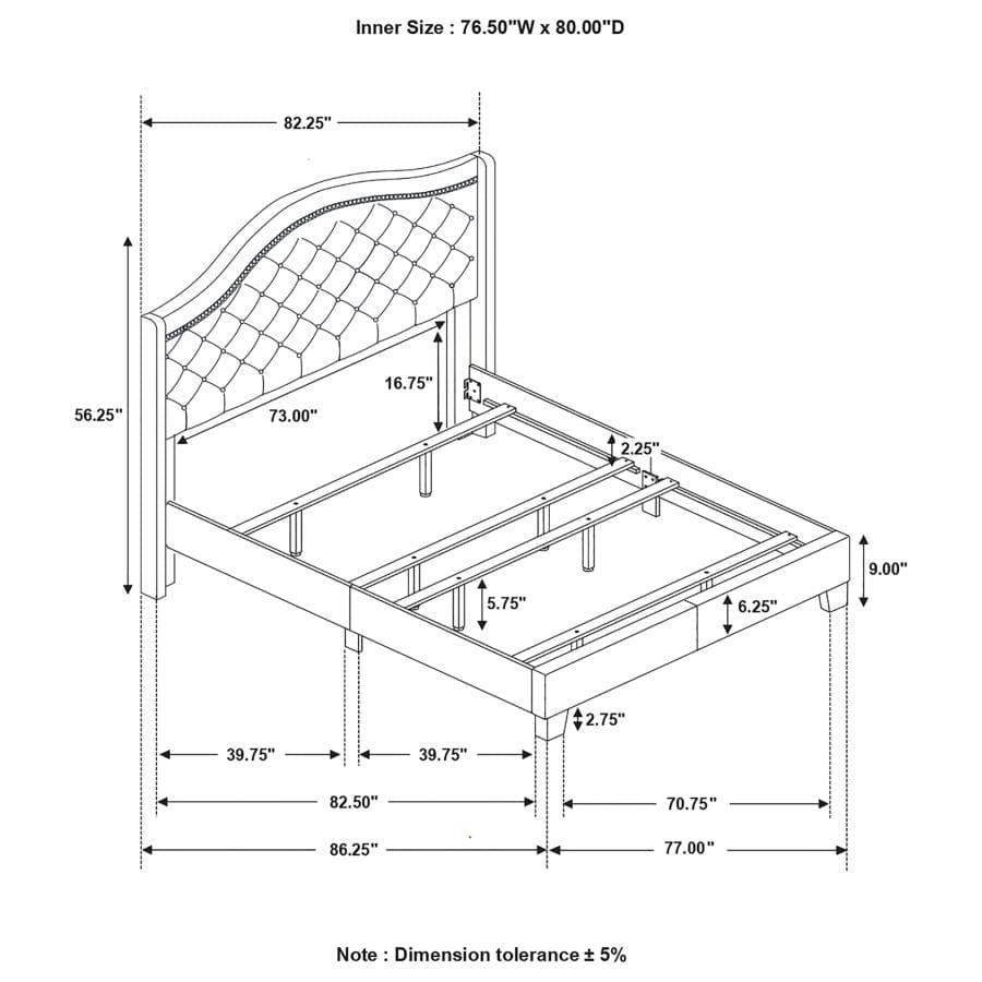 Sonoma Camel Back Eastern King Bed Grey