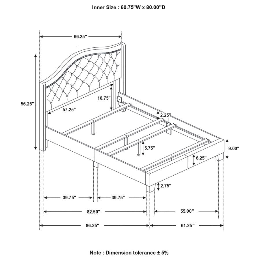 Sonoma Camel Back Queen Bed Beige