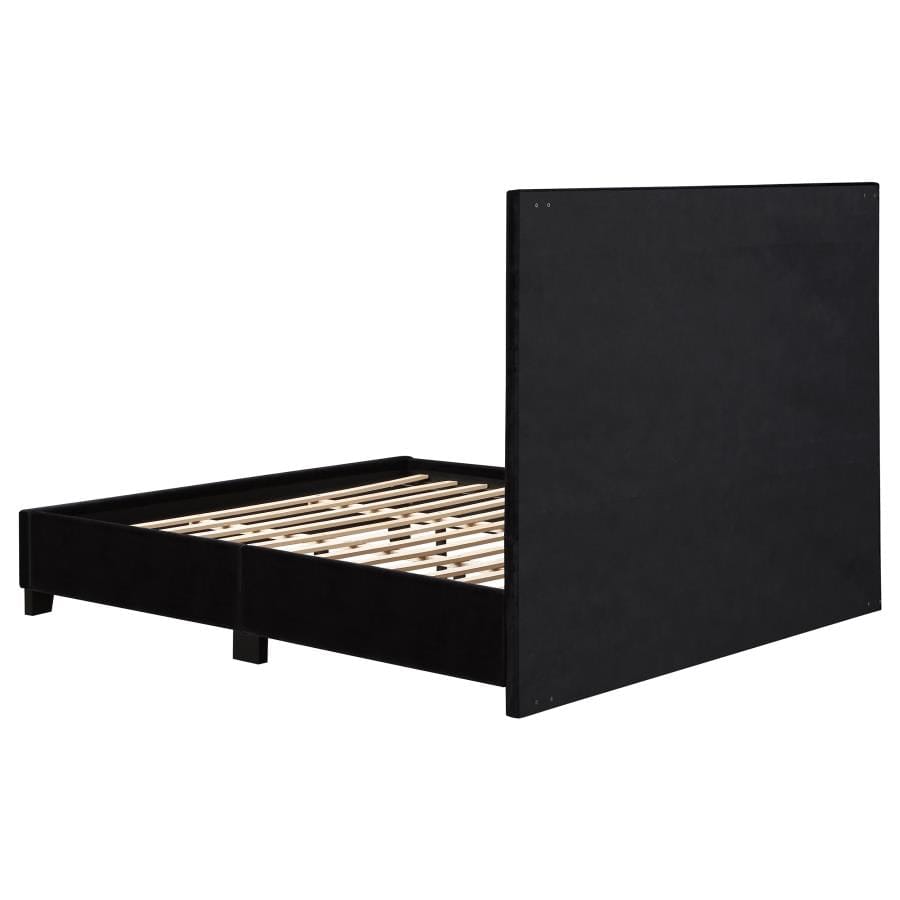 Hailey Upholstered Tufted Platform Queen Bed Black