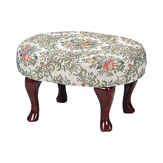 Rudy Upholstered Foot Stool Beige and Green