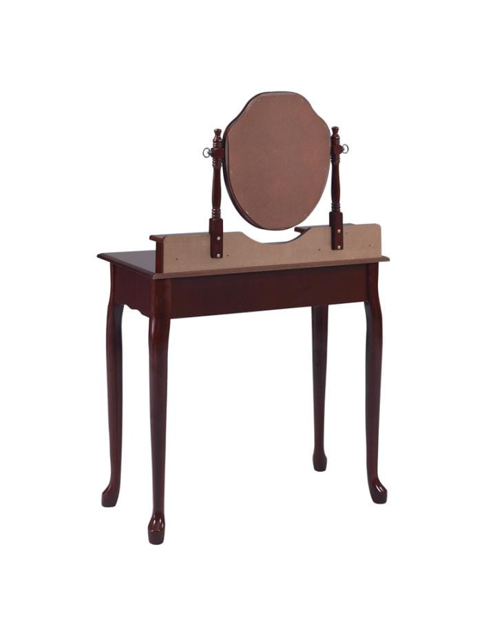 Minnette 2-piece Vanity Set with Upholstered Stool Brown Red