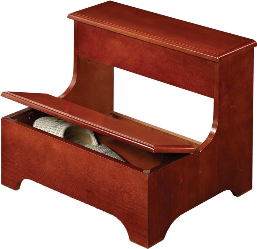 Luke 2-tier Step Stool with Hidden Storage Warm Brown