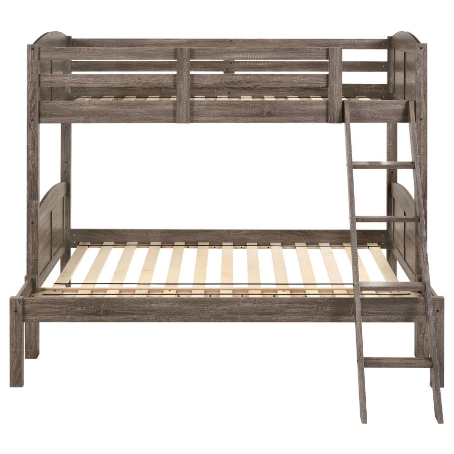 Flynn Twin over Full Bunk Bed Weathered Brown