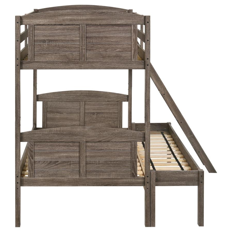 Flynn Twin over Full Bunk Bed Weathered Brown