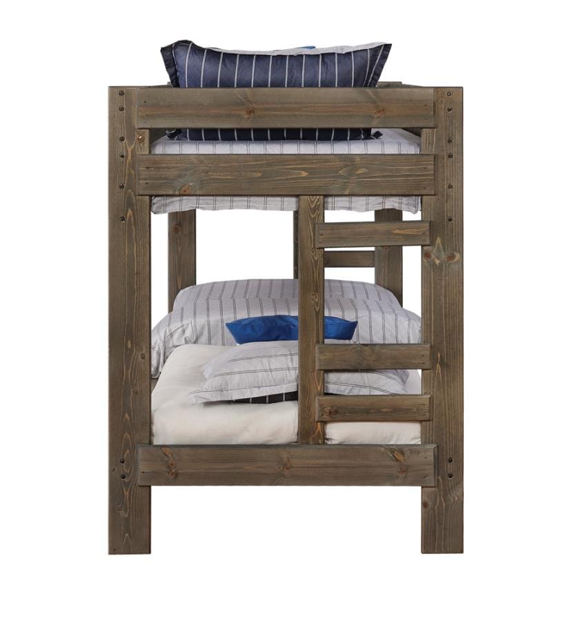 Wrangle Hill Twin over Twin Bunk Bed Gun Smoke