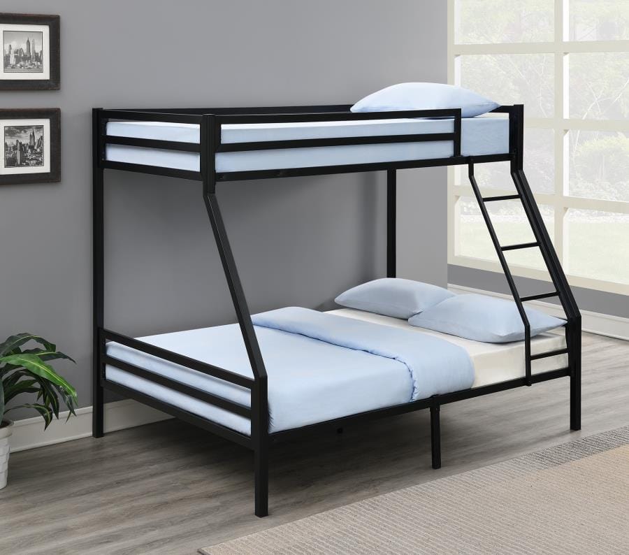 Kinsey Bunk Bed with Ladder Matte Black