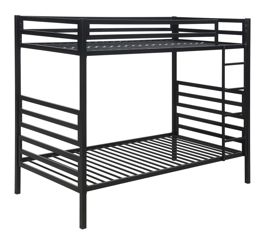 Kinsey Bunk Bed with Ladder Matte Black