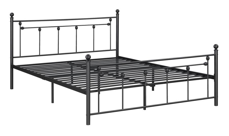 Canon Metal Slatted Headboard Platform Bed