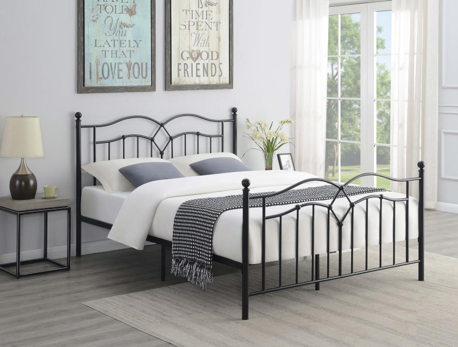 Klossen Metal Queen Bed Black