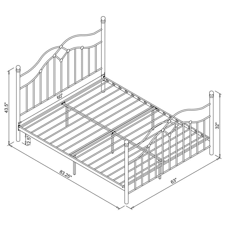 Klossen Metal Queen Bed Black
